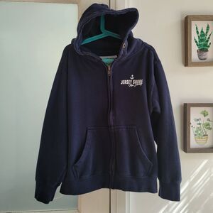 Jersey Shore Hoodie Zip Sweatshirt Navy Blue Kids Medium
